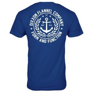 NWT Dixxon Flannel Co Salty Crest Blue Nautical Anchor Mens T-Shirt